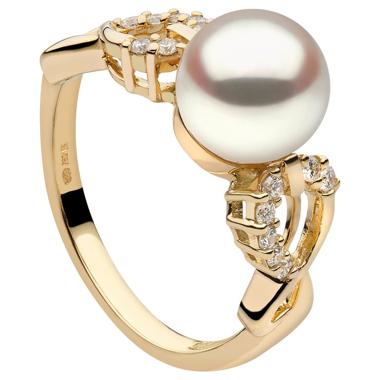 Bague Timeless or blanc 18Kt perle des Mers du Sud et diamants