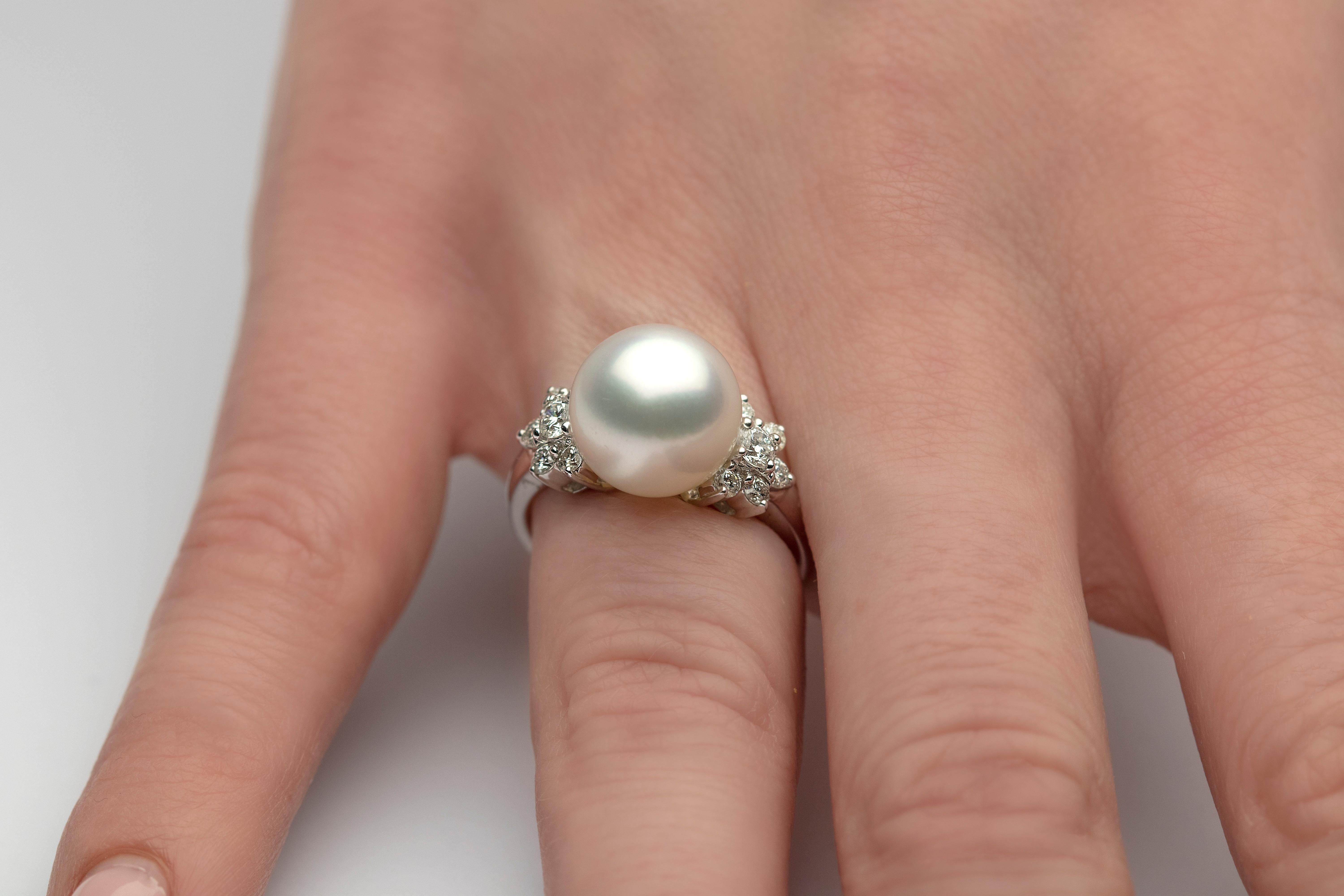 Yoko London South Sea Pearl and Diamond Ring in 18 Karat White Gold 2