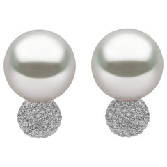 Yoko London South Sea Pearl and Diamond Stud Earrings Set in 18 Karat Gold