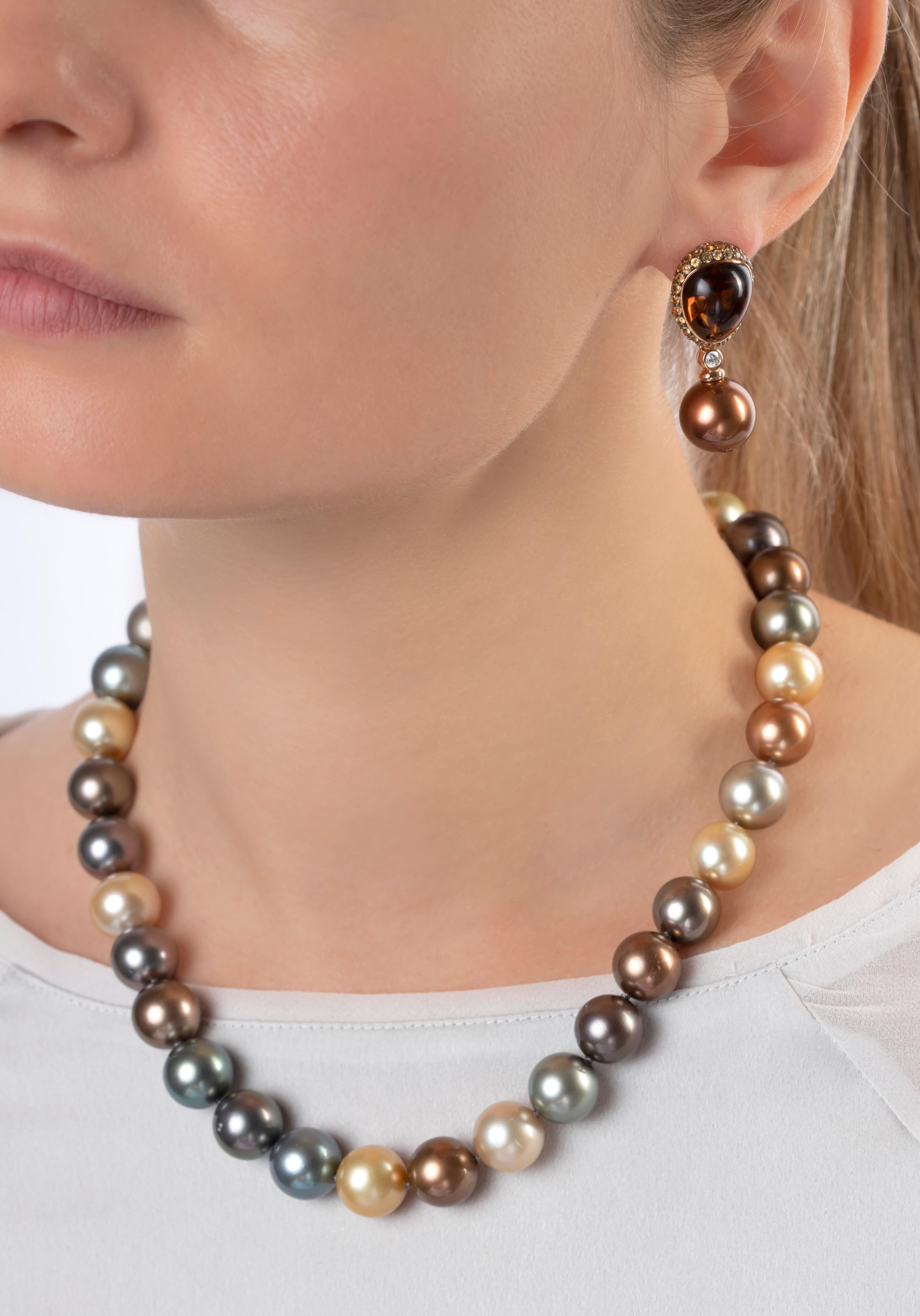 Women's Yoko London South Sea Pearl and Tahitian Pearl Necklace in 18 Karat White Gold