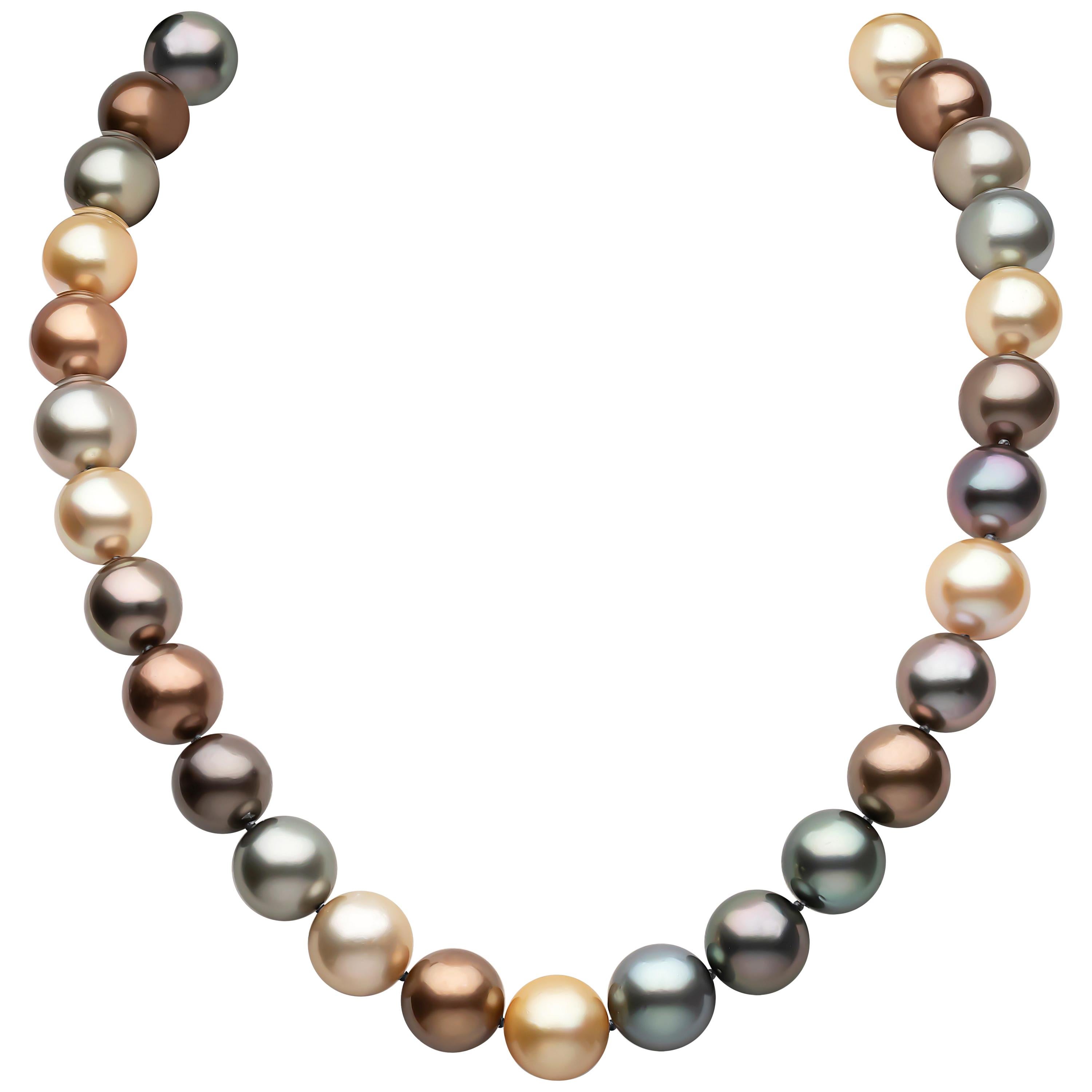 Yoko London South Sea Pearl and Tahitian Pearl Necklace in 18 Karat White Gold