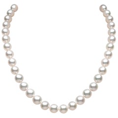 Yoko London Collier et boucles d'oreilles classiques en or 18 carats avec perles des mers du Sud et diamants