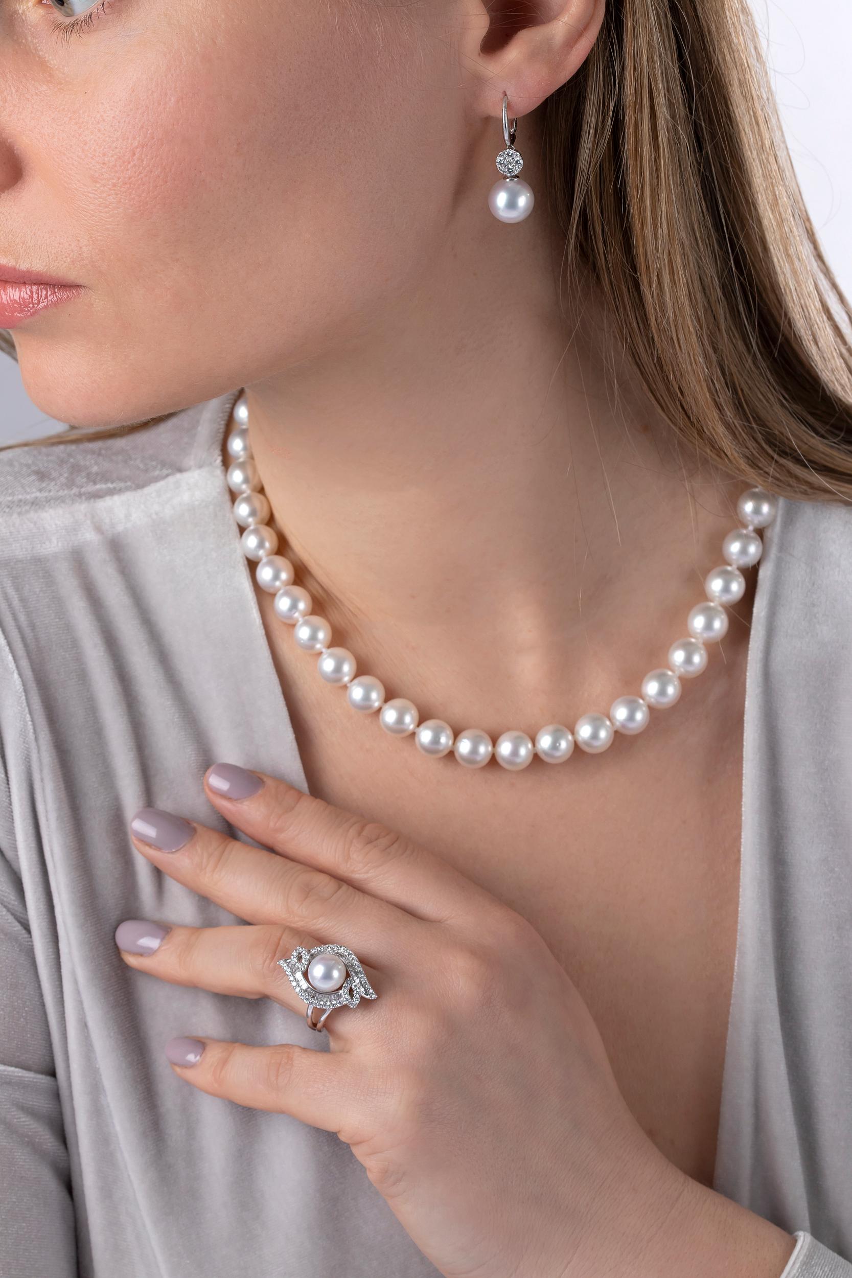 Modern Yoko London South Sea Pearl and Diamond Earrings in 18 Carat White Gold For Sale
