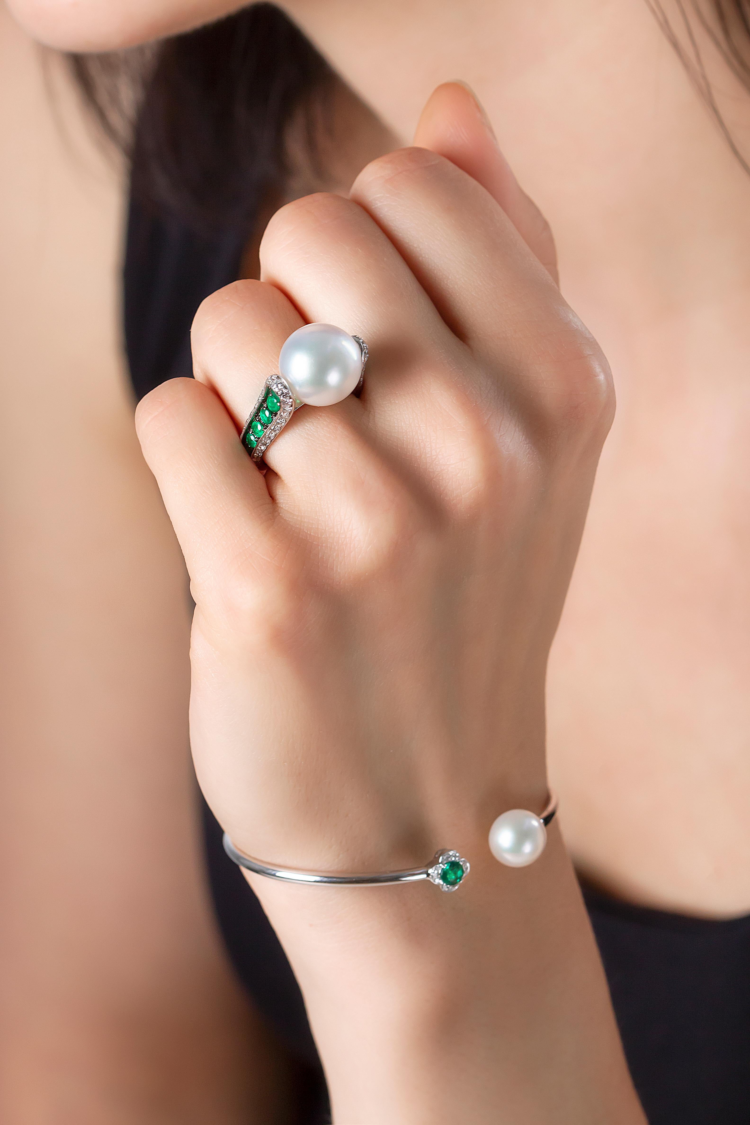 pearl and emerald ring