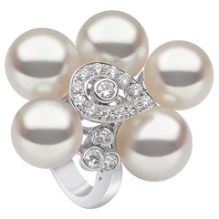 Yoko London South Sea Pearls and Diamond Ring in 18 Karat White Gold
