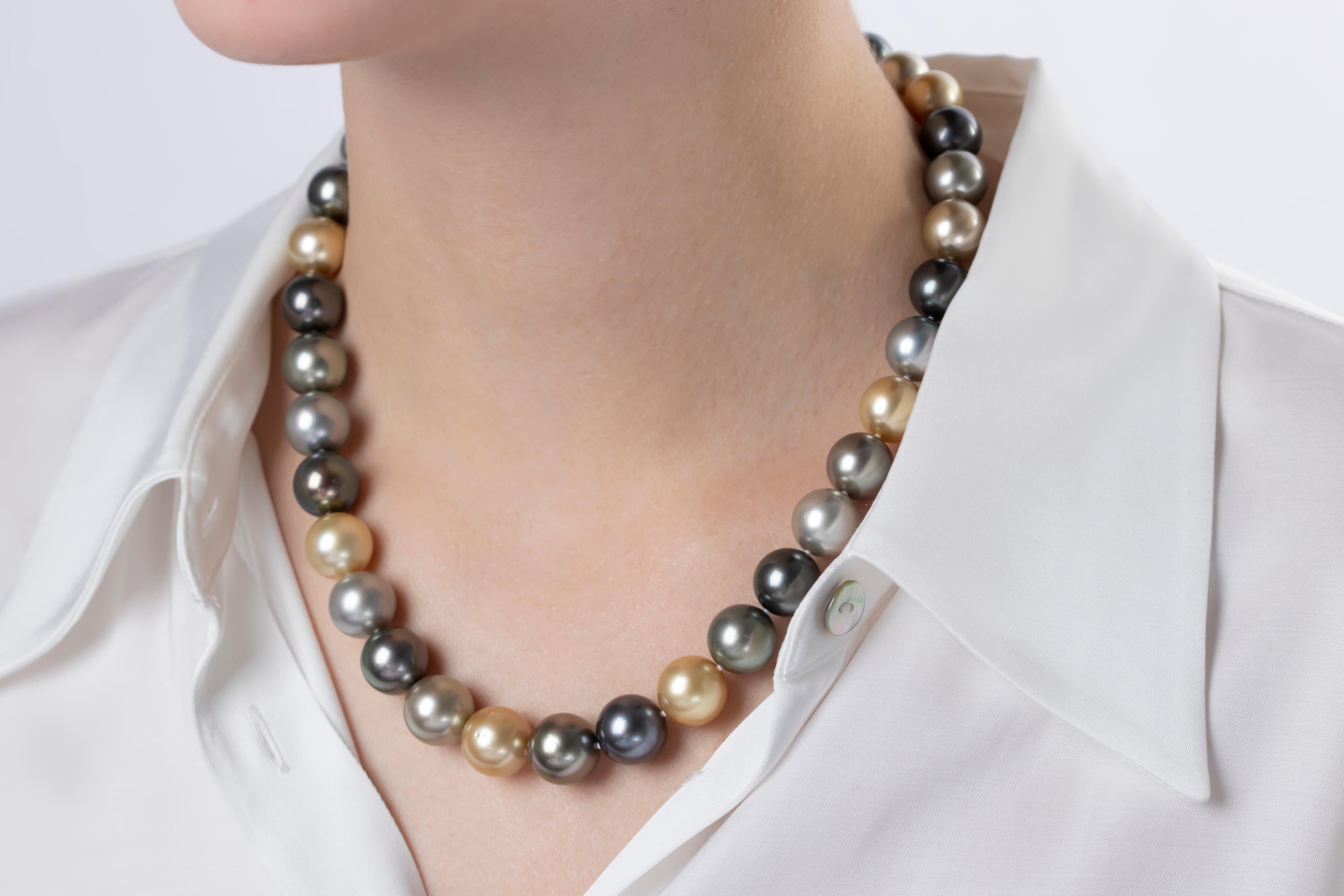 multicolor pearl necklace gold