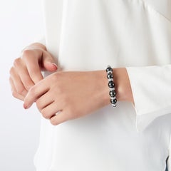 Yoko London Tahitian Pearl and Diamond Bangle in 18K White Gold