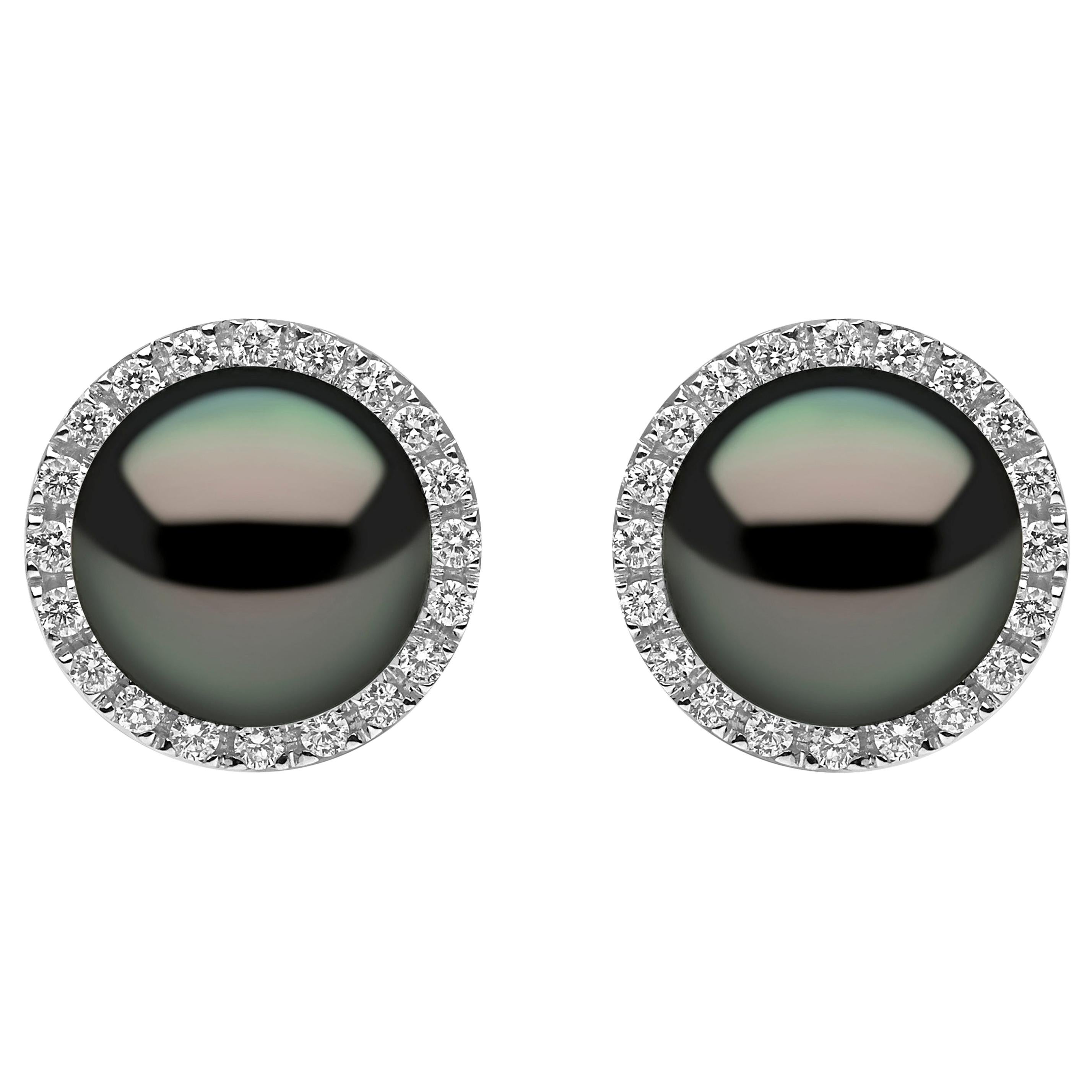 Yoko London Tahiti-Perlen- und Diamant-Ohrringe aus 18 Karat Weißgold