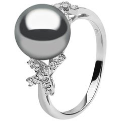 Yoko London Tahitian Pearl and Diamond Ring in 18 Karat White Gold