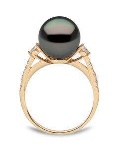 Anello con perle di Tahiti e diamanti Yoko London in oro giallo 18 carati