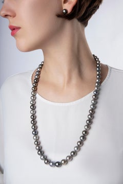 Yoko London Tahitian Pearl Long Classic Strung Necklace in 18 Karat White Gold