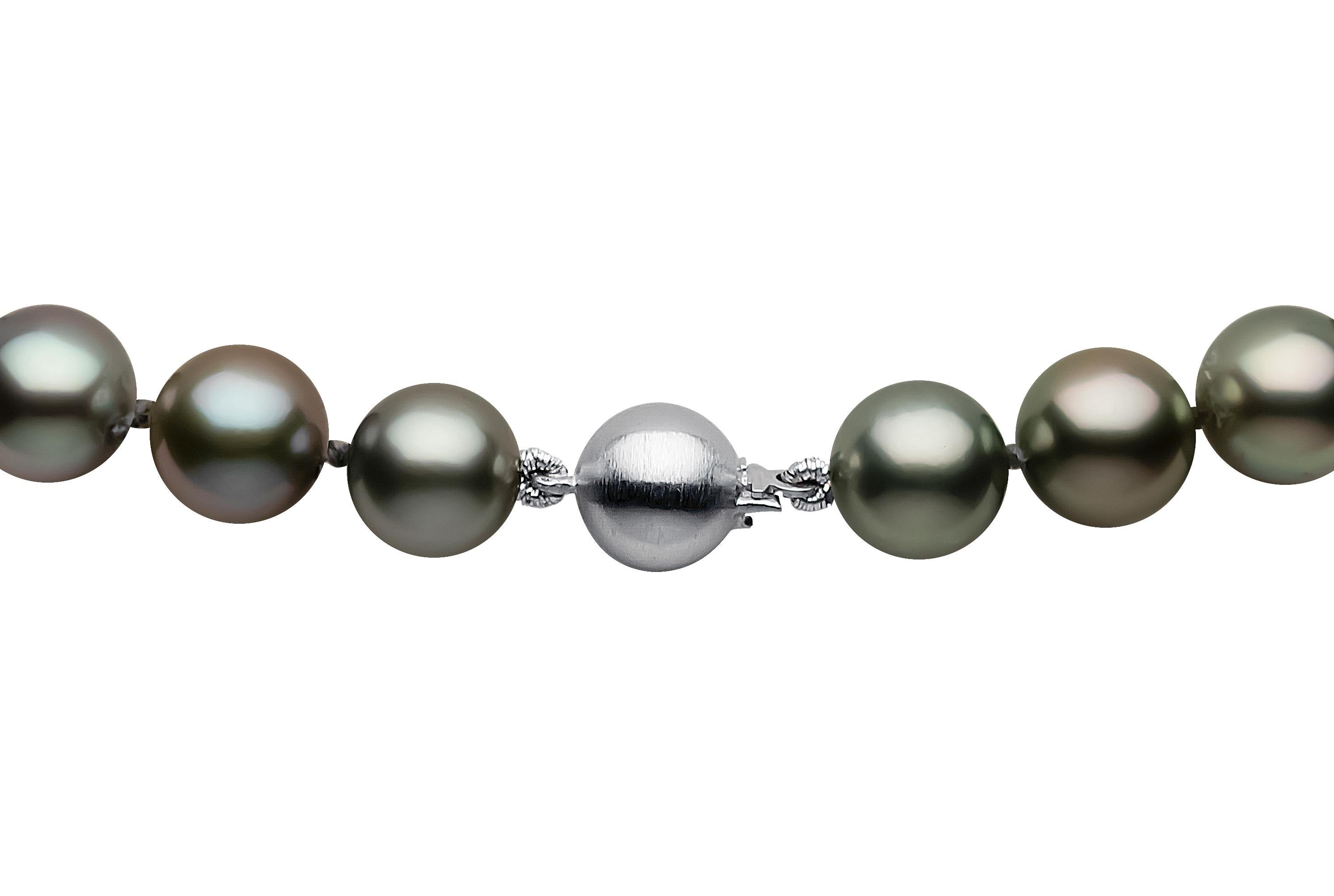 Women's Yoko London Tahitian Pearl Long Classic Strung Necklace in 18 Karat White Gold For Sale