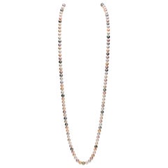 Yoko London Tahitian, South Sea and Pink Freshwater Pearl Rope Necklace