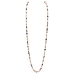 Yoko London Tahitian, South Sea and Pink Freshwater Pearl Rope Necklace