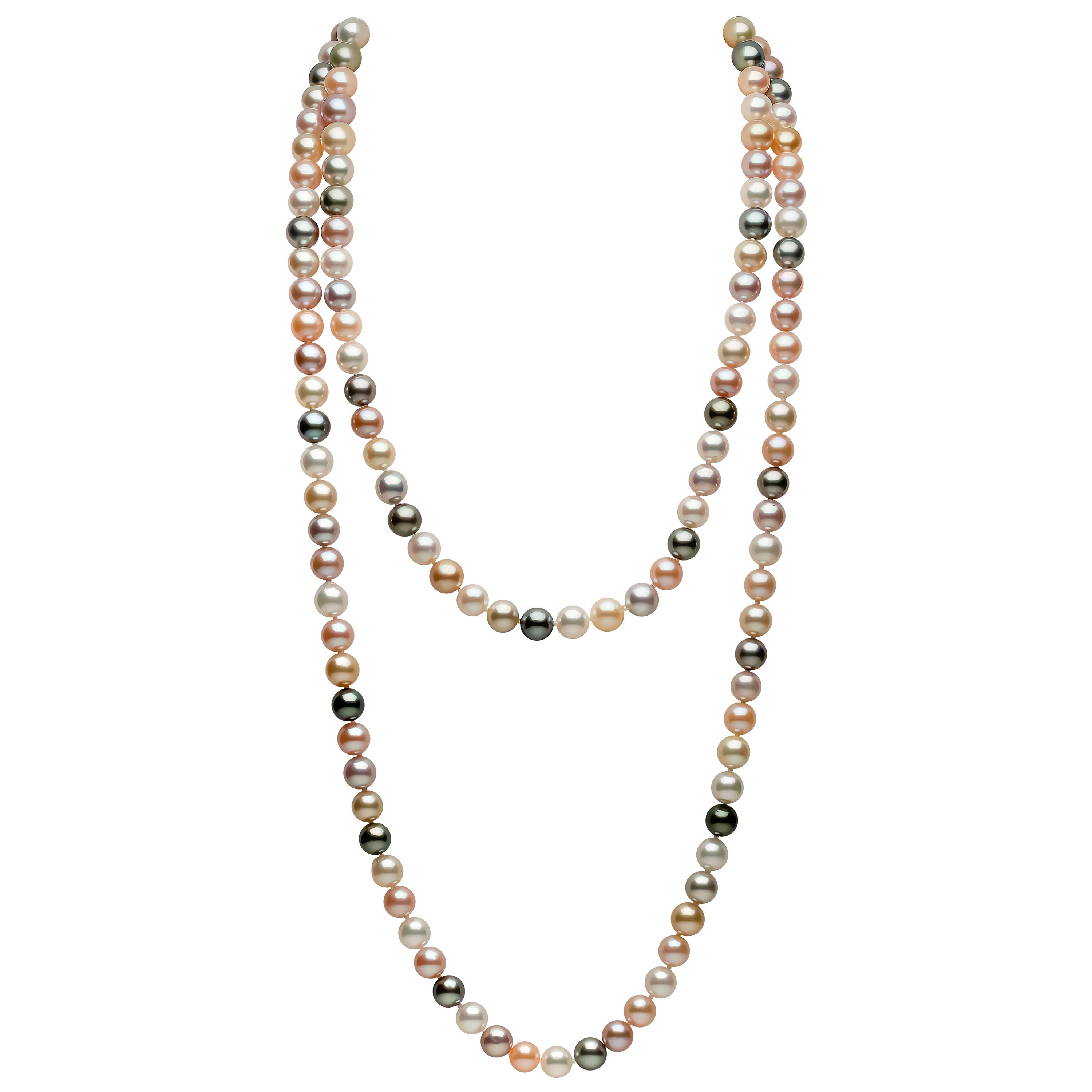 Yoko London Collana in corda di perle di Tahiti, mari del sud e acqua dolce rosa