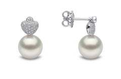 YOKO London Valentines Collection - 18ct White Gold Freshwater Pearl earrings
