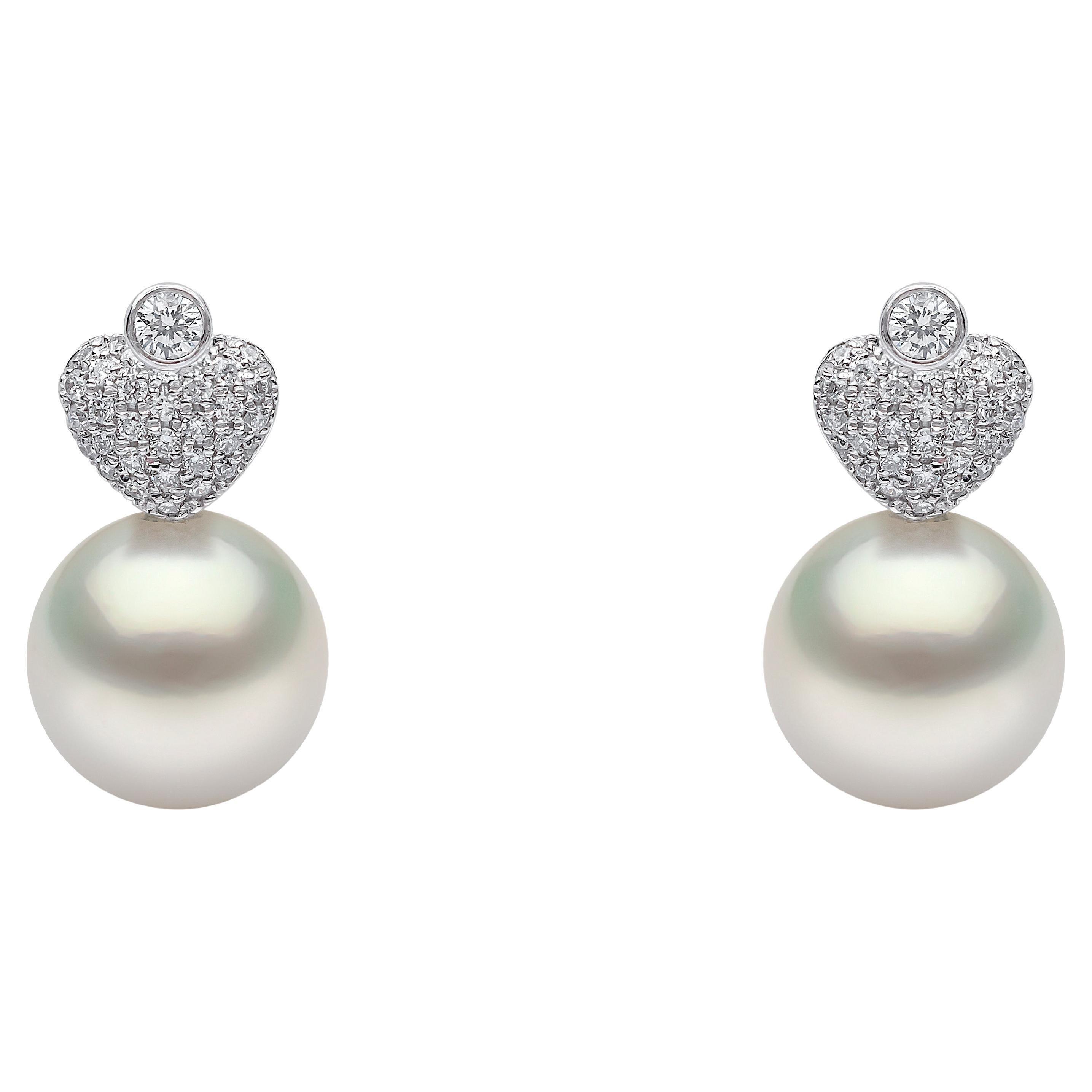 Yoko London Valentin Collection - Orecchini con perle d
acqua dolce in oro bianco 18 ct. in vendita