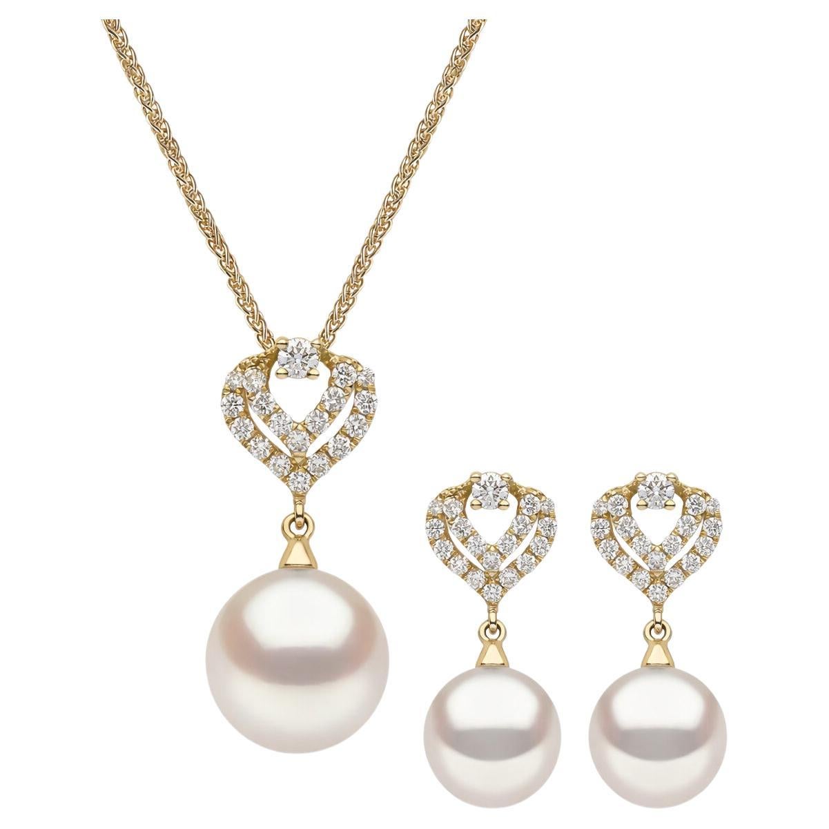 AOKO London Collection Valentin - Boucles d'oreilles et pendentifs en or jaune 18ct et diamants en vente