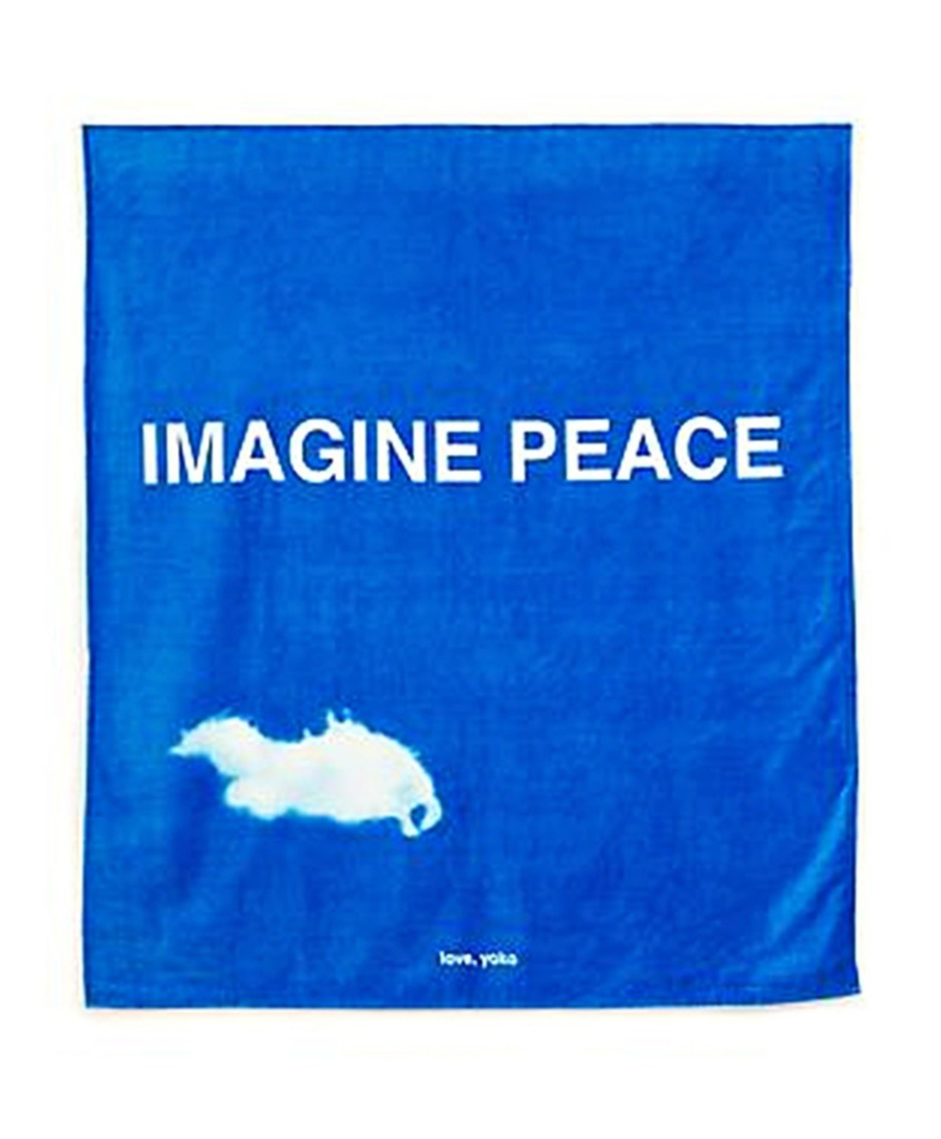 Imaginez la paix (Gorgeous Lt. Ed. sérigraphie surdimensionnée sur serviette/support mural) en vente 2