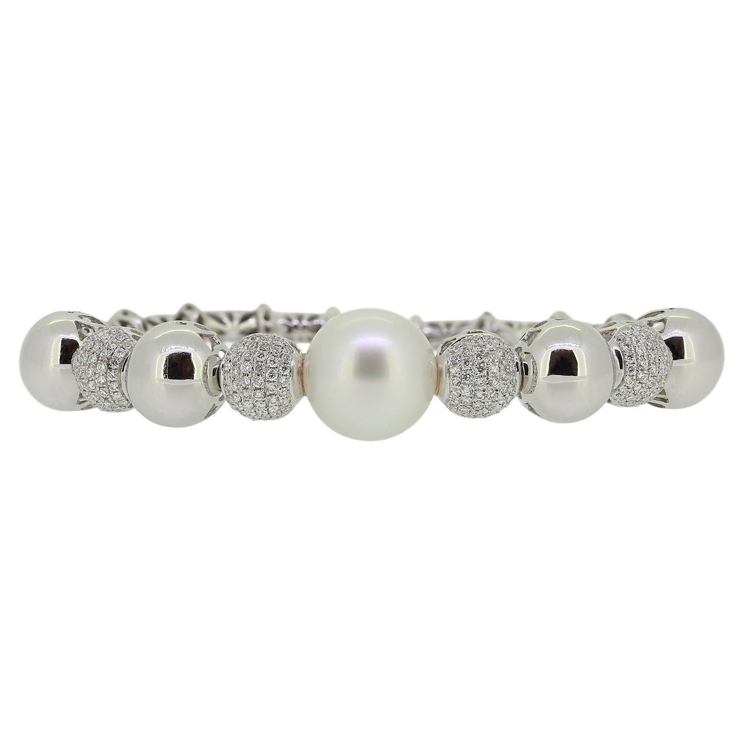Yoko South Sea Pearl and Diamond Bracelet For Sale
