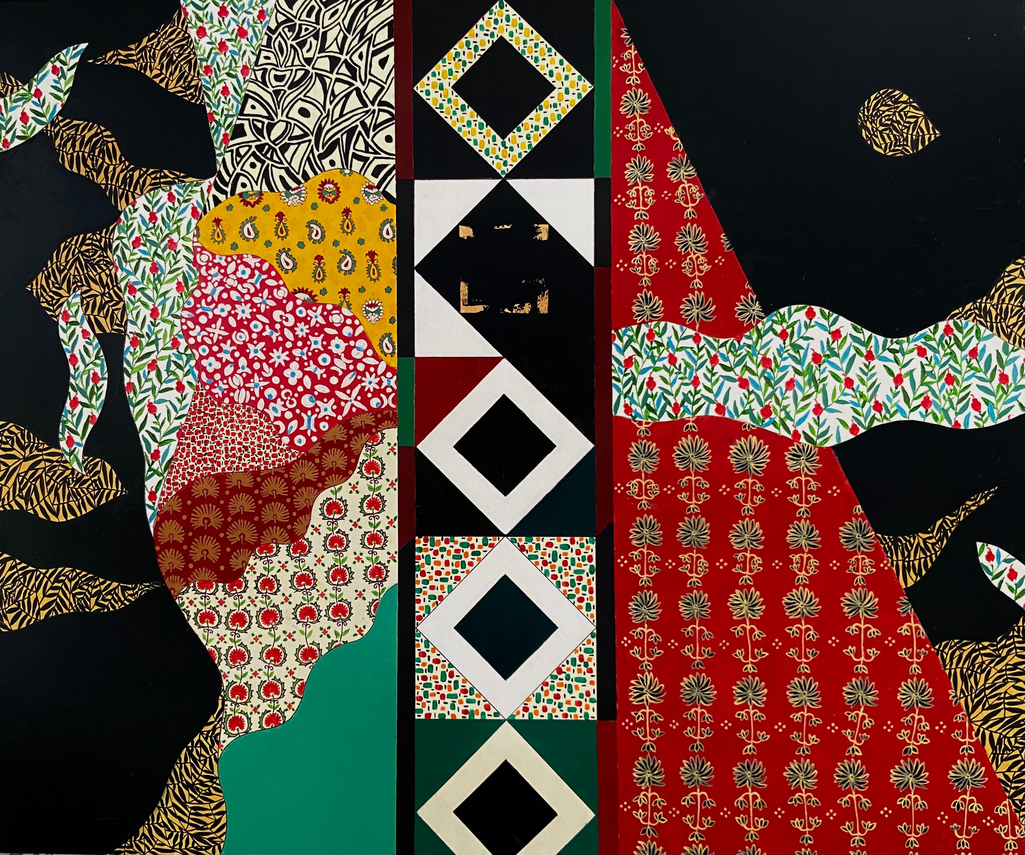 Yokub Beknazarov Abstract Painting - Arabesque, 95x115 cm, oil on canvas