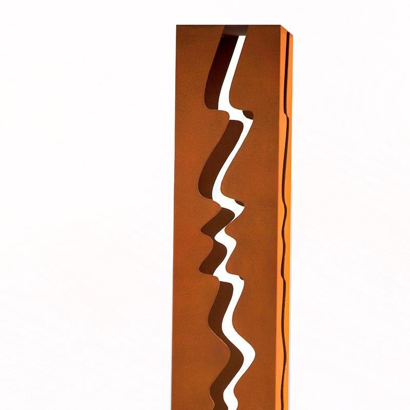 Outdoor sculpture, Totem in Steel, Positive Wave - Abstract Sculpture by Yolanda & H