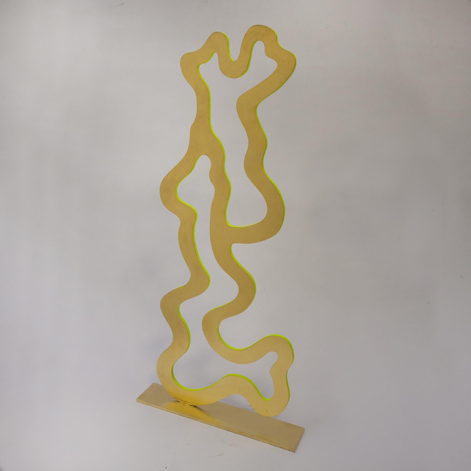 Yolanda & H Abstract Sculpture - standing sculpture covered with 24K gold leaf, inspired by coral shape