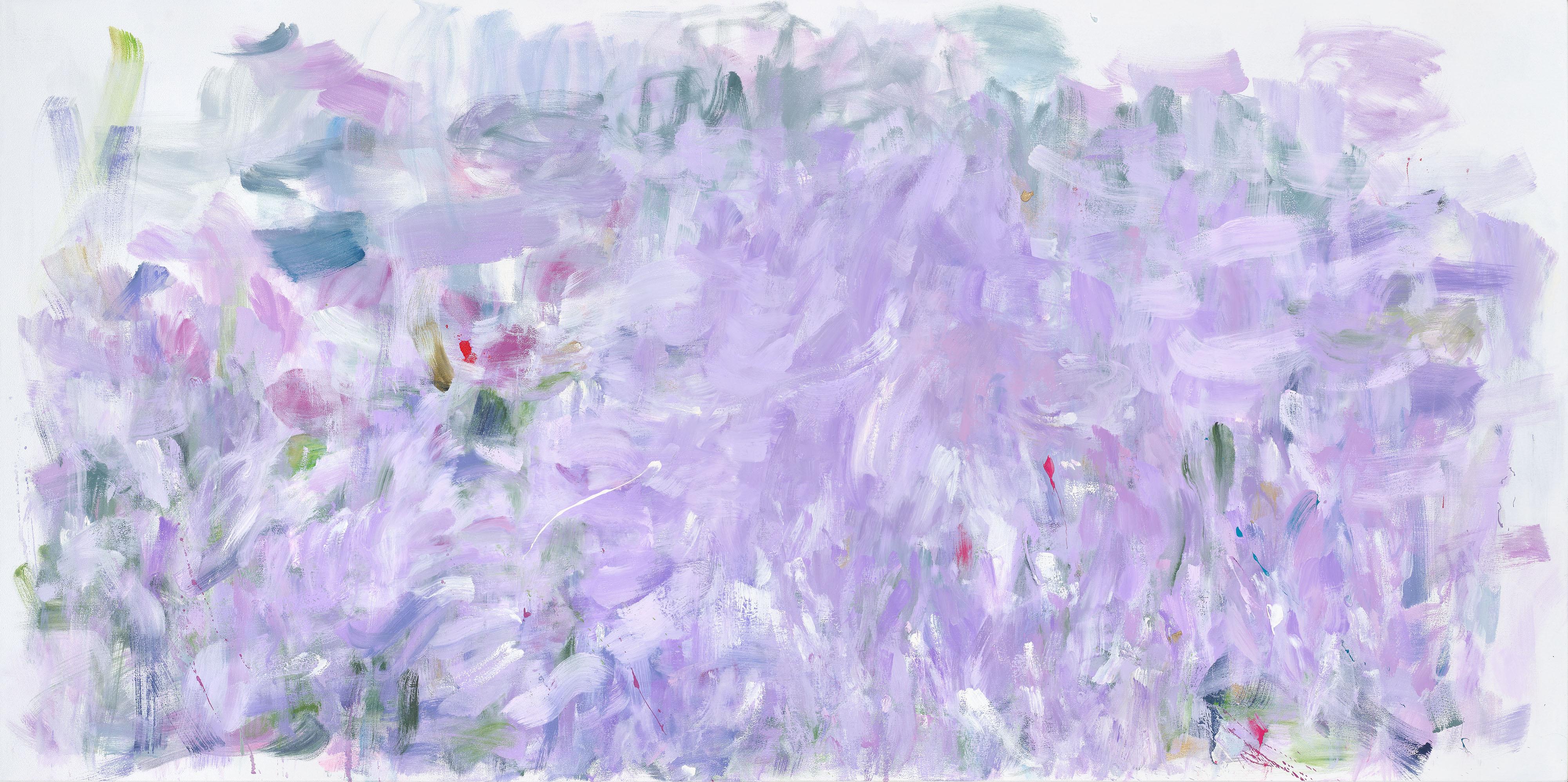 Abstract Painting Yolanda Sanchez - "i carry your heart with me" 2025 Huile sur toile 30 x 60 in.