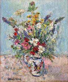 Field Flowers Country Bouquet French Floral Still Life French oil painting