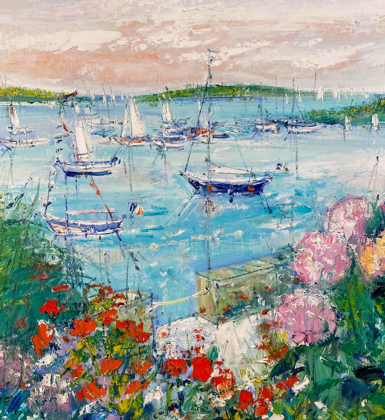 Yolande Ardissone Flowering Garden Along the Water's Edge at 1stDibs