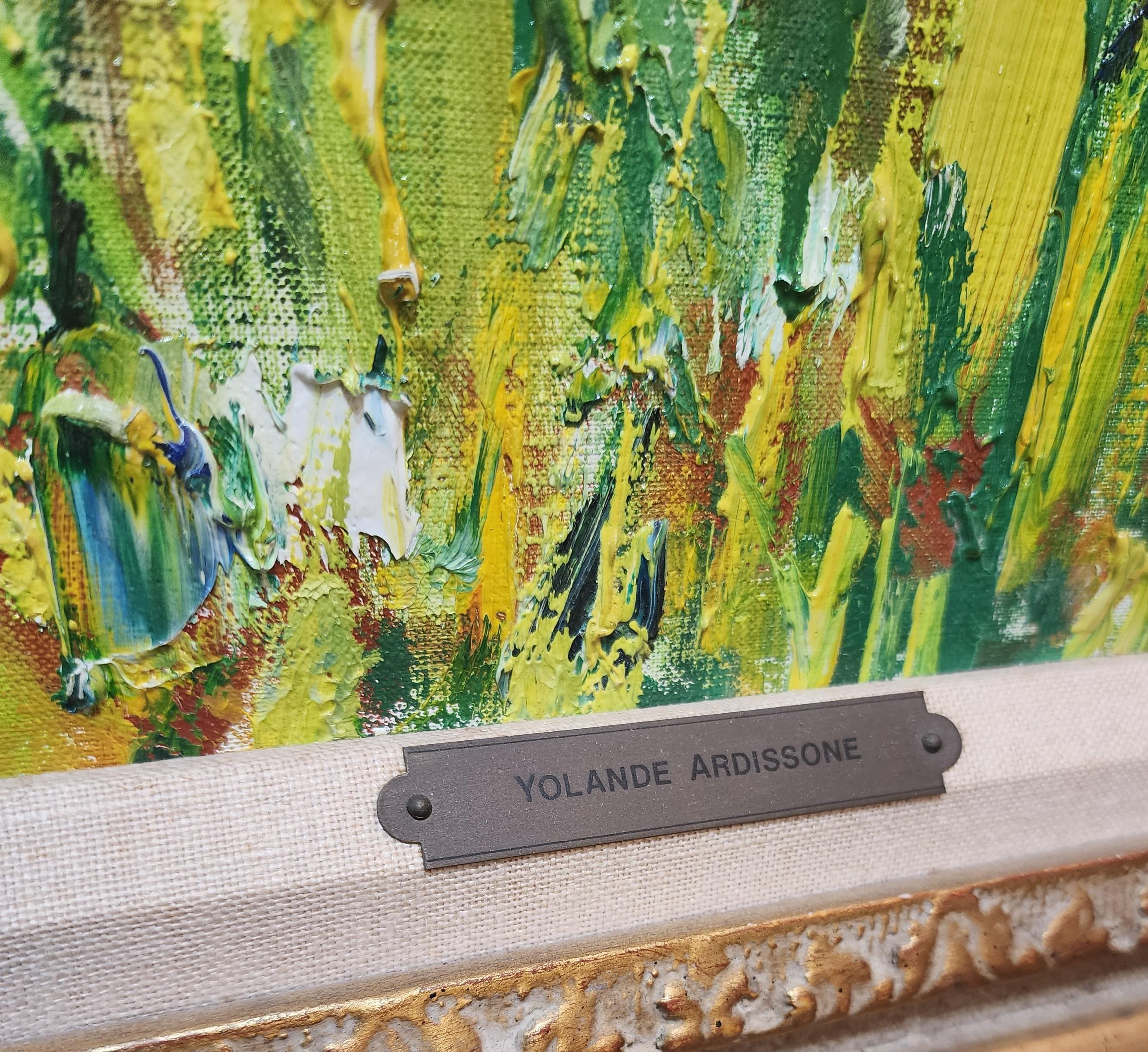 La Rivière, huile sur toile de Yolande Ardissone, scène de rivière française, port en vente 3