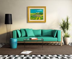 Yolande Ardissone European Vineyard Signed Original Oil on Canvas Painting