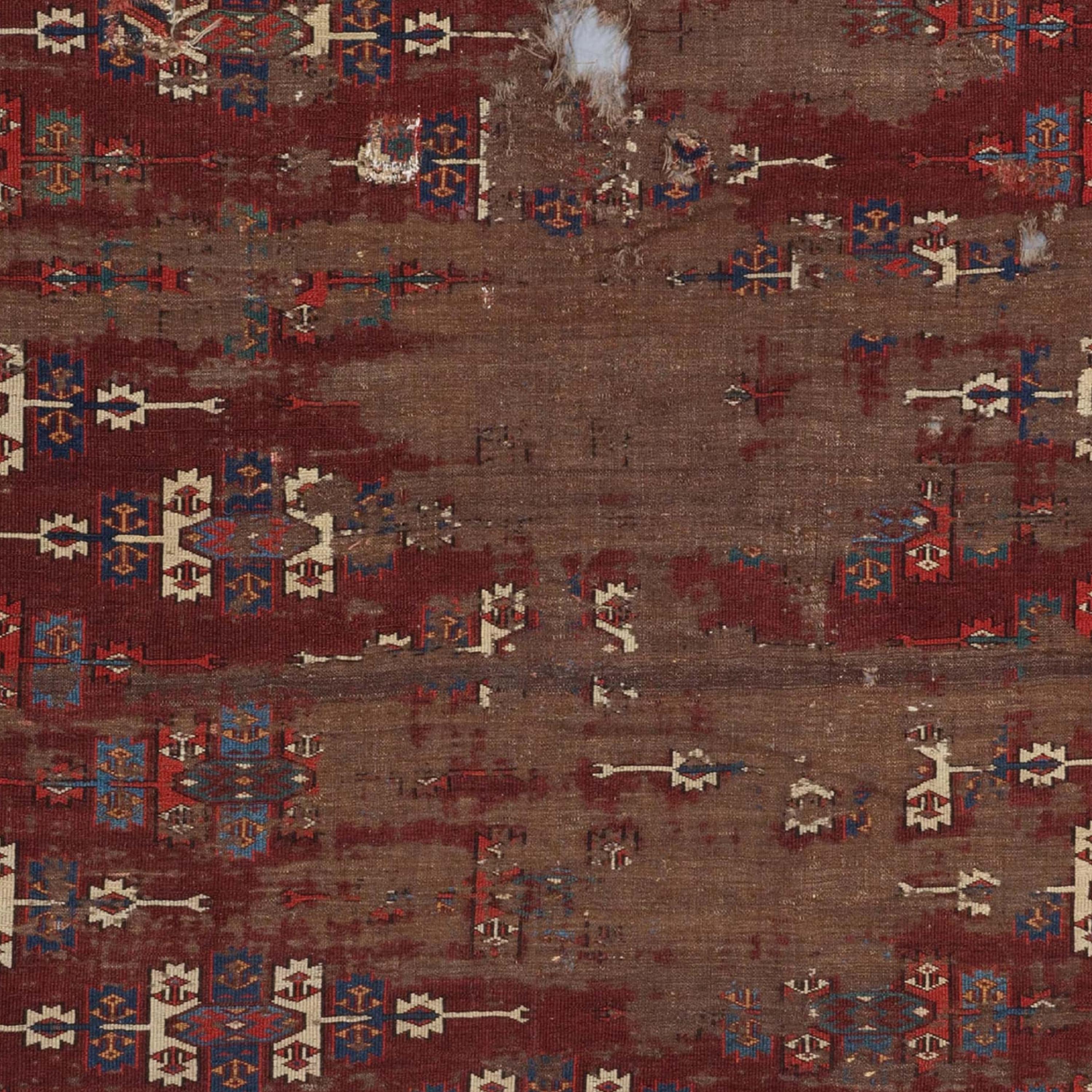 Central Asian Yomud Dyrnak Gul Main Carpet - Antique Carpet For Sale