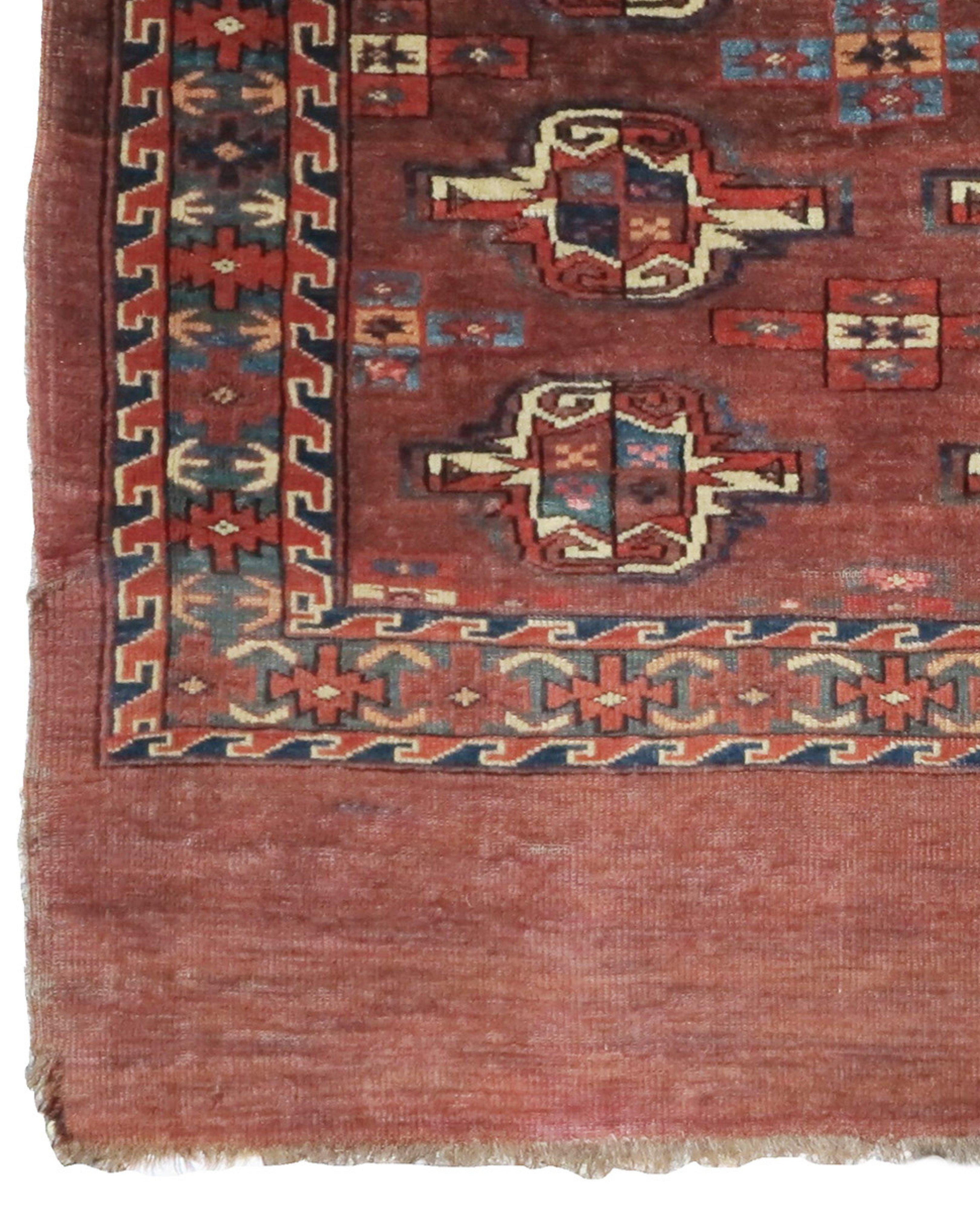 Hand-Knotted Yomut Chuval Rug, Mid-19th Century