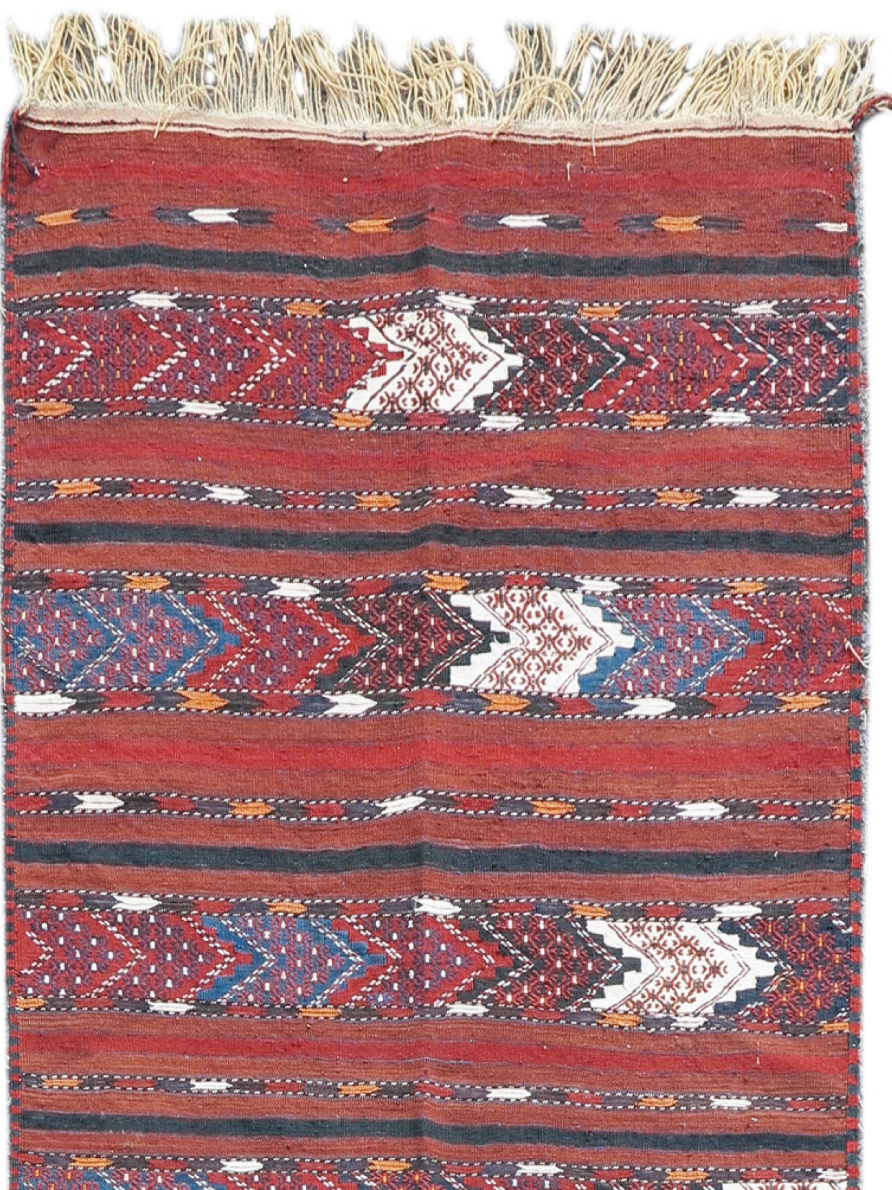 Turkmène Tapis plat Yomut, début du 20e siècle en vente