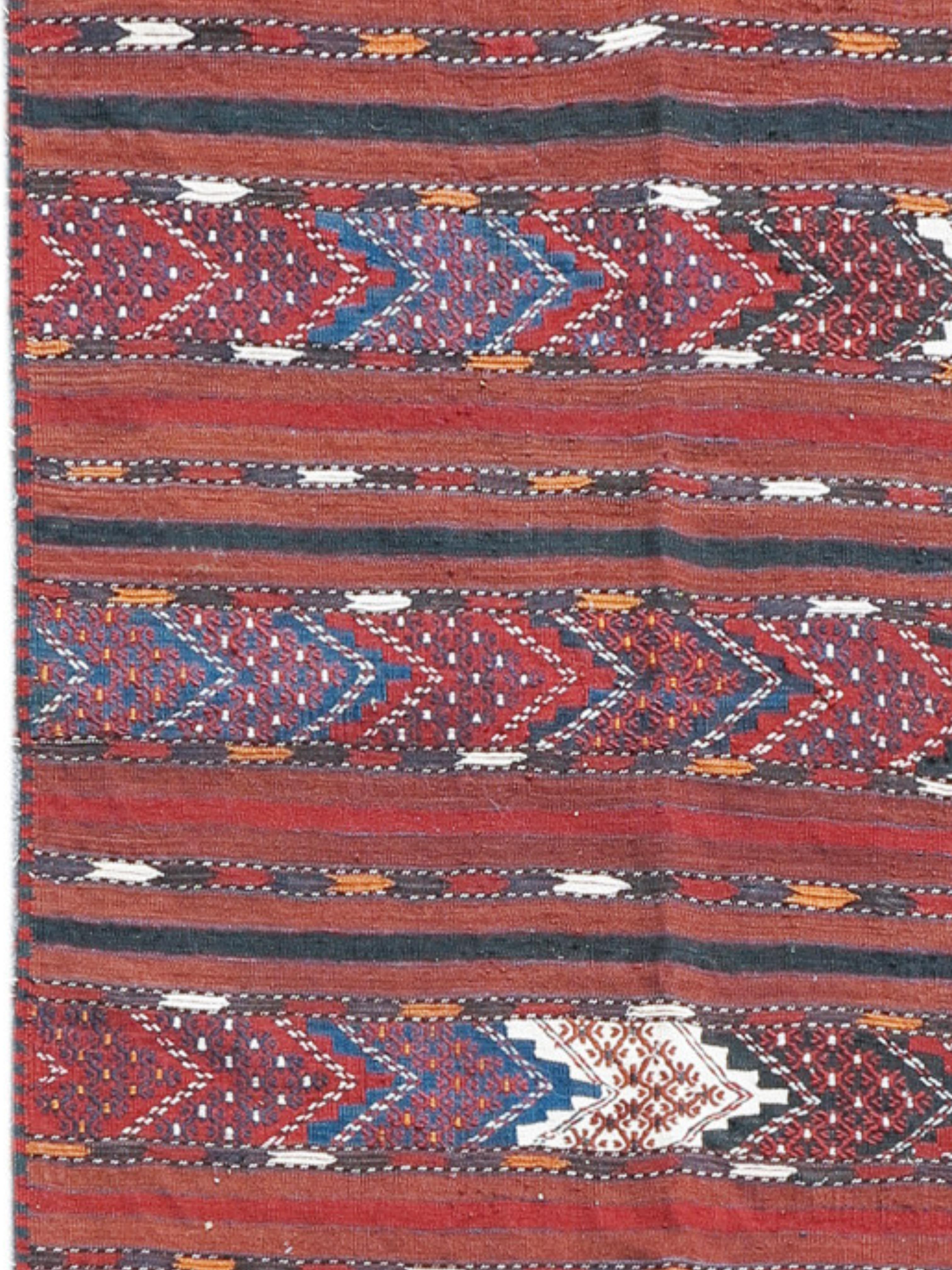 Noué à la main Tapis plat Yomut, début du 20e siècle en vente