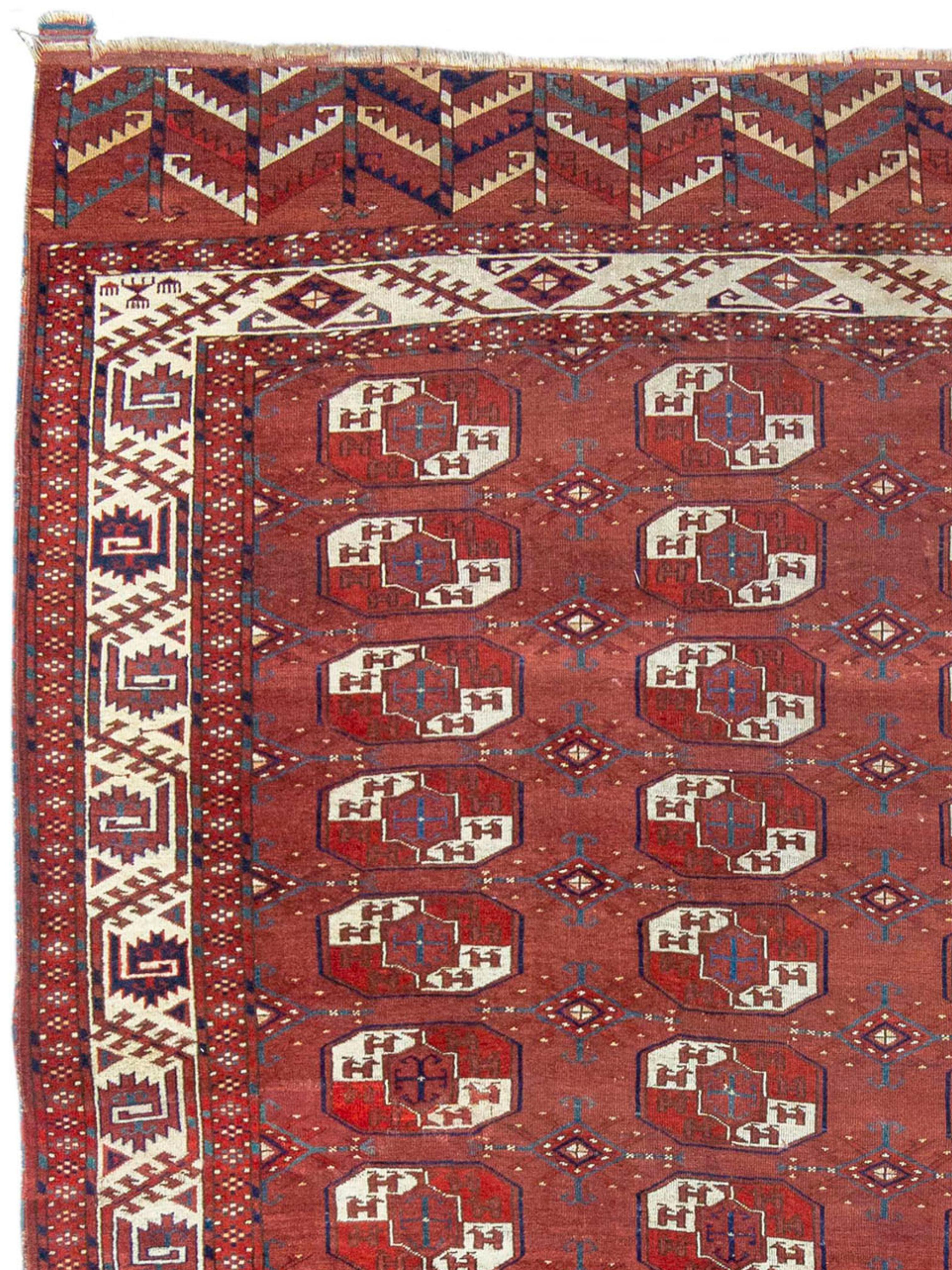 Tapis principal de Yomut, 19ème siècle

Informations supplémentaires :
Dimensions : 5'9