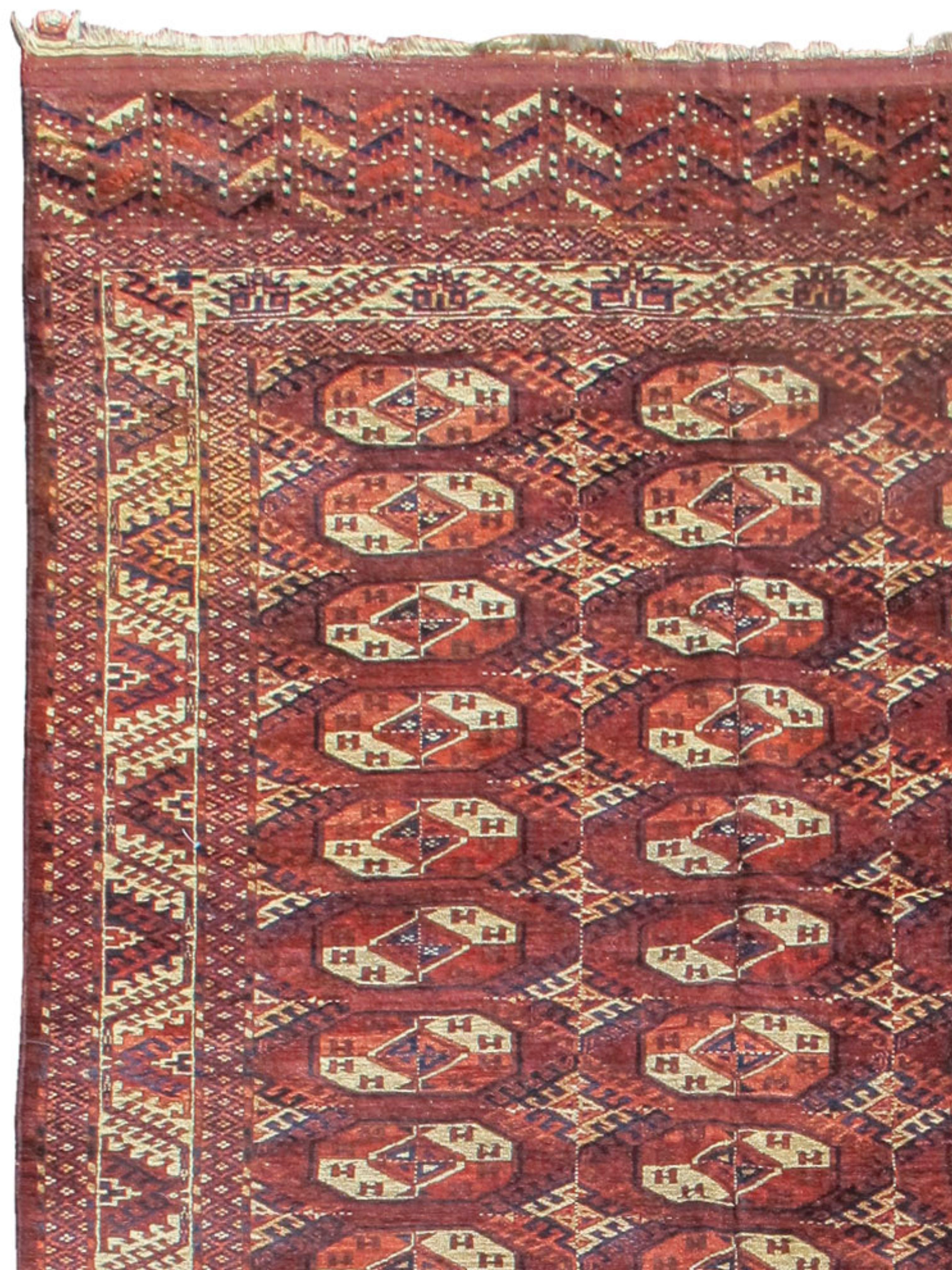Turkmeno Tappeto principale Yomut, XIX secolo in vendita
