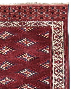 Antique Turkmen Yomut Main Carpet Rug, 19th Century