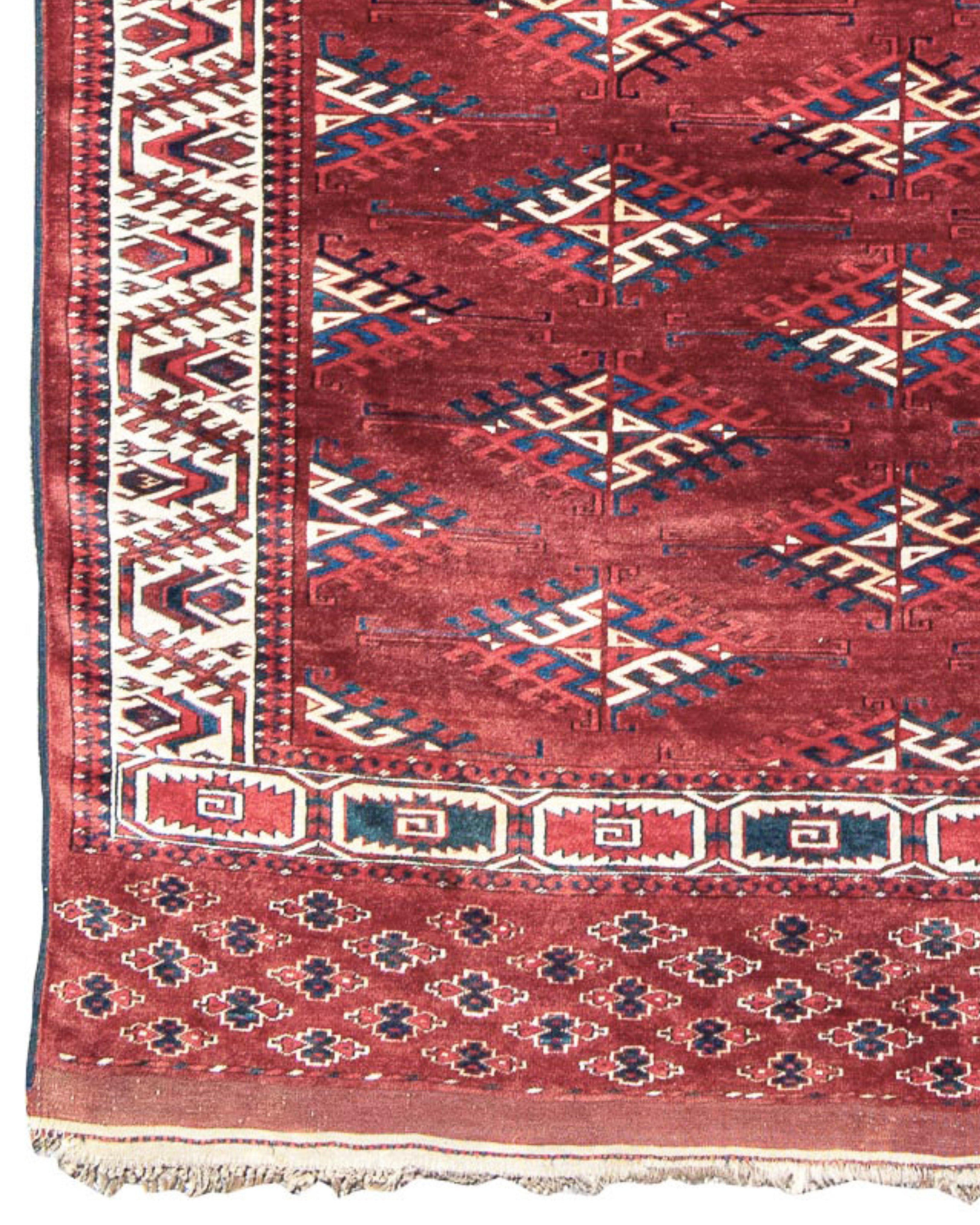 Antique Turkmen Yomut Main Carpet Rug, 19th Century In Excellent Condition For Sale In San Francisco, CA