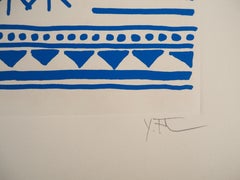 Architetto : Pittogrammi della Genesi (Blu) - Serigrafia originale, firmata a mano