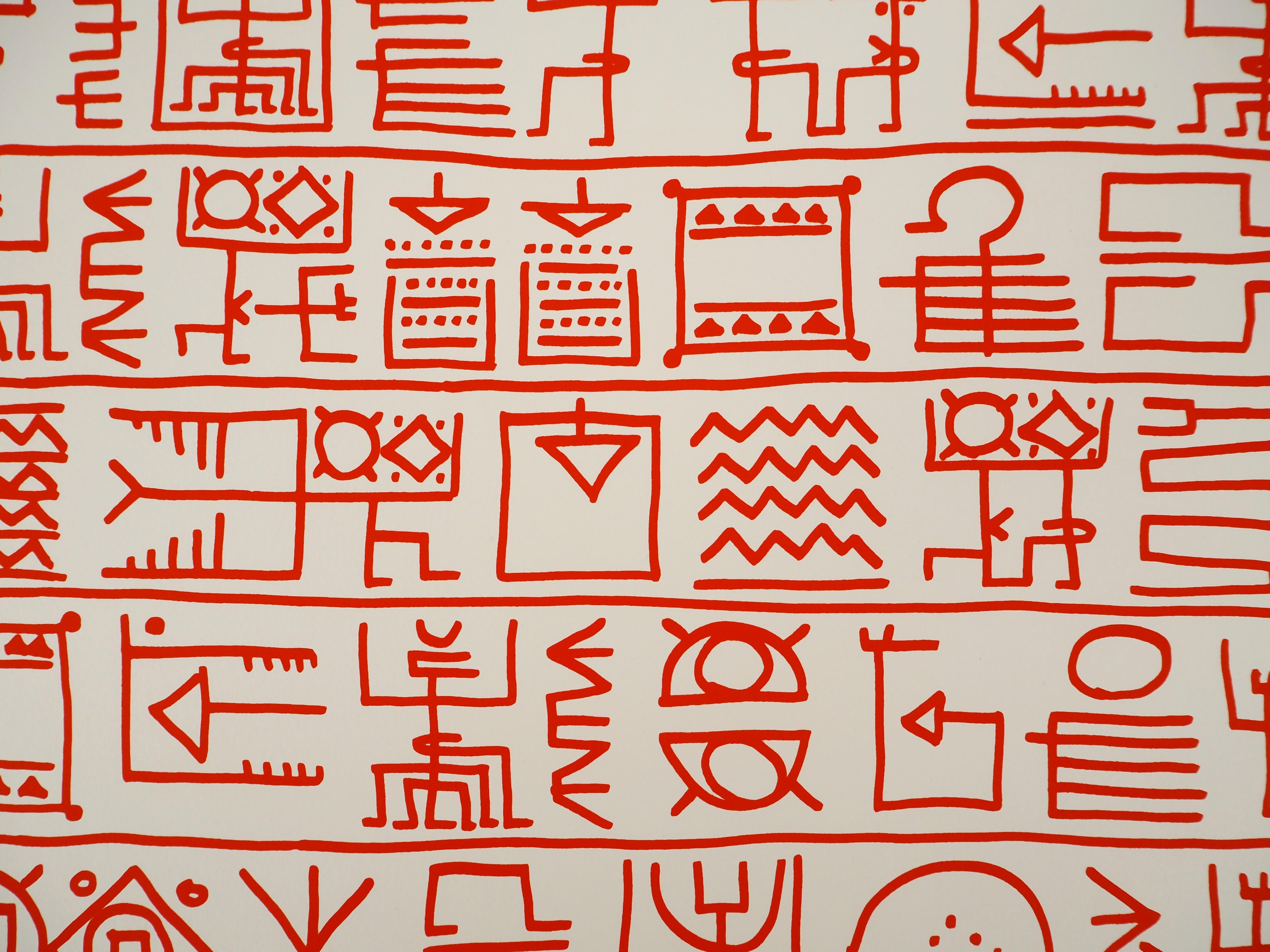 Yona FRIEDMAN (1923-2019)
Pictograms of Genesis (Orange), 1975

Original screenprint (Silium workshop)
Signed in pencil
Numbered / 100 copies
On Arches vellum 76 x 58 cm

Very good condition, small defects at the edge of the sheet