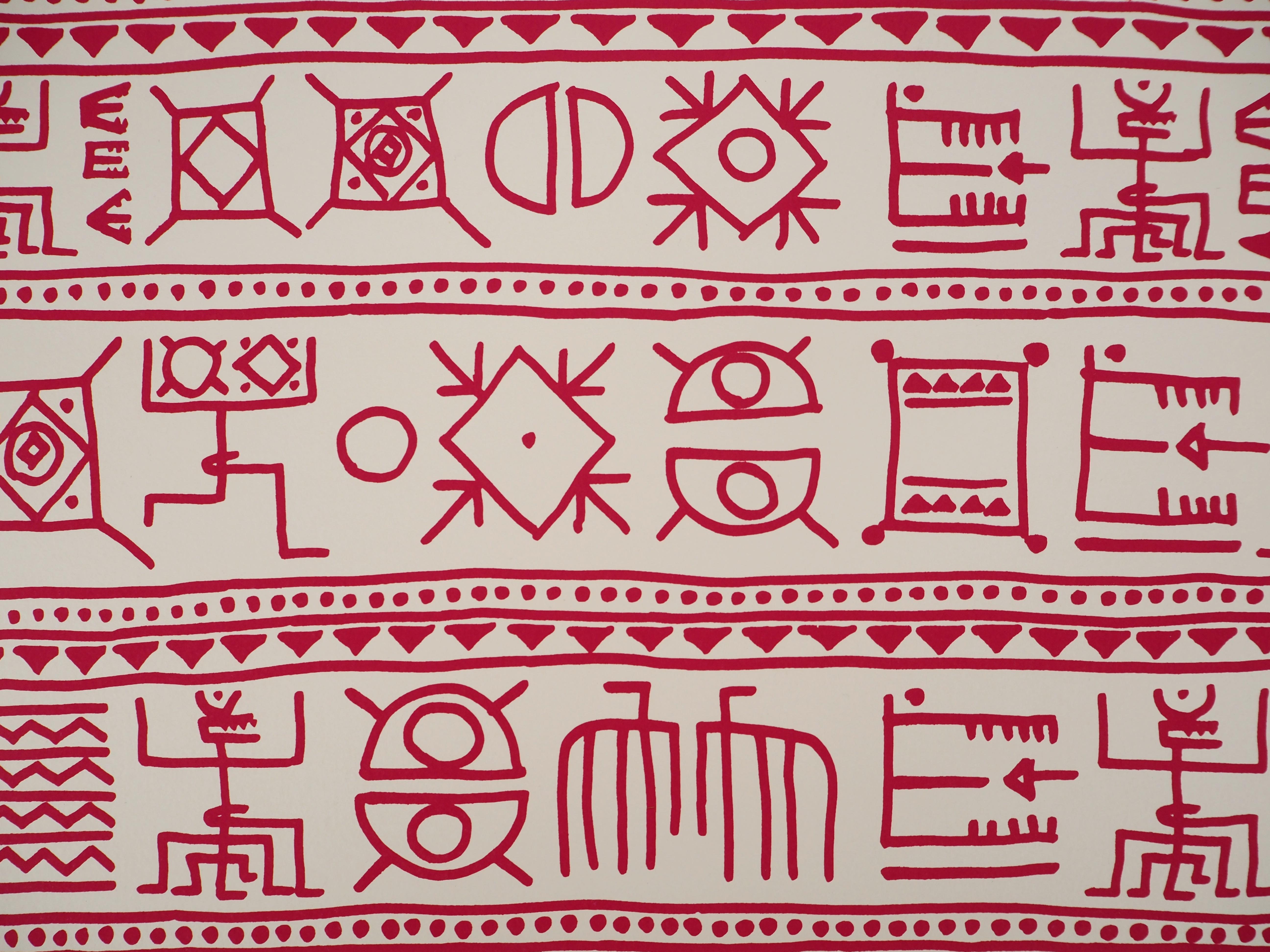 Yona FRIEDMAN (1923-2019)
Pictograms of Genesis (Pink), 1975

Original screenprint (Silium workshop)
Signed in pencil
Numbered / 100 copies
On Arches vellum 76 x 58 cm

Very good condition, small defects at the edge of the sheet