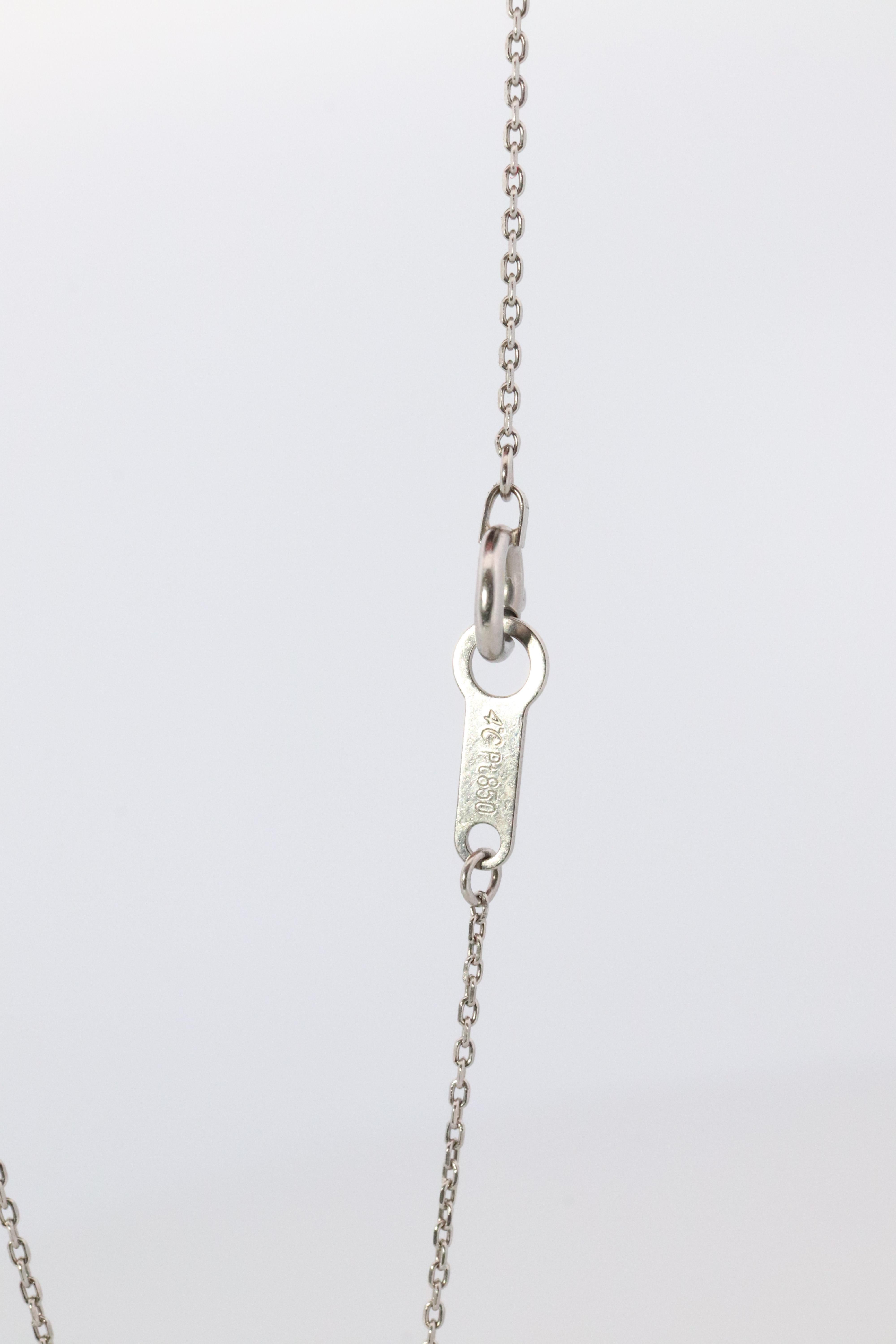 Modern Yondo Sea necklace. 4C PT850 Platinum Heart Diamond Pendant. For Sale