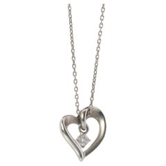 Yondo Sea necklace. 4C PT850 Platinum Heart Diamond Pendant.