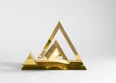 Yonel Lebovici, Pyramide pantographe, Brass Table Lamp, France, c. 1978