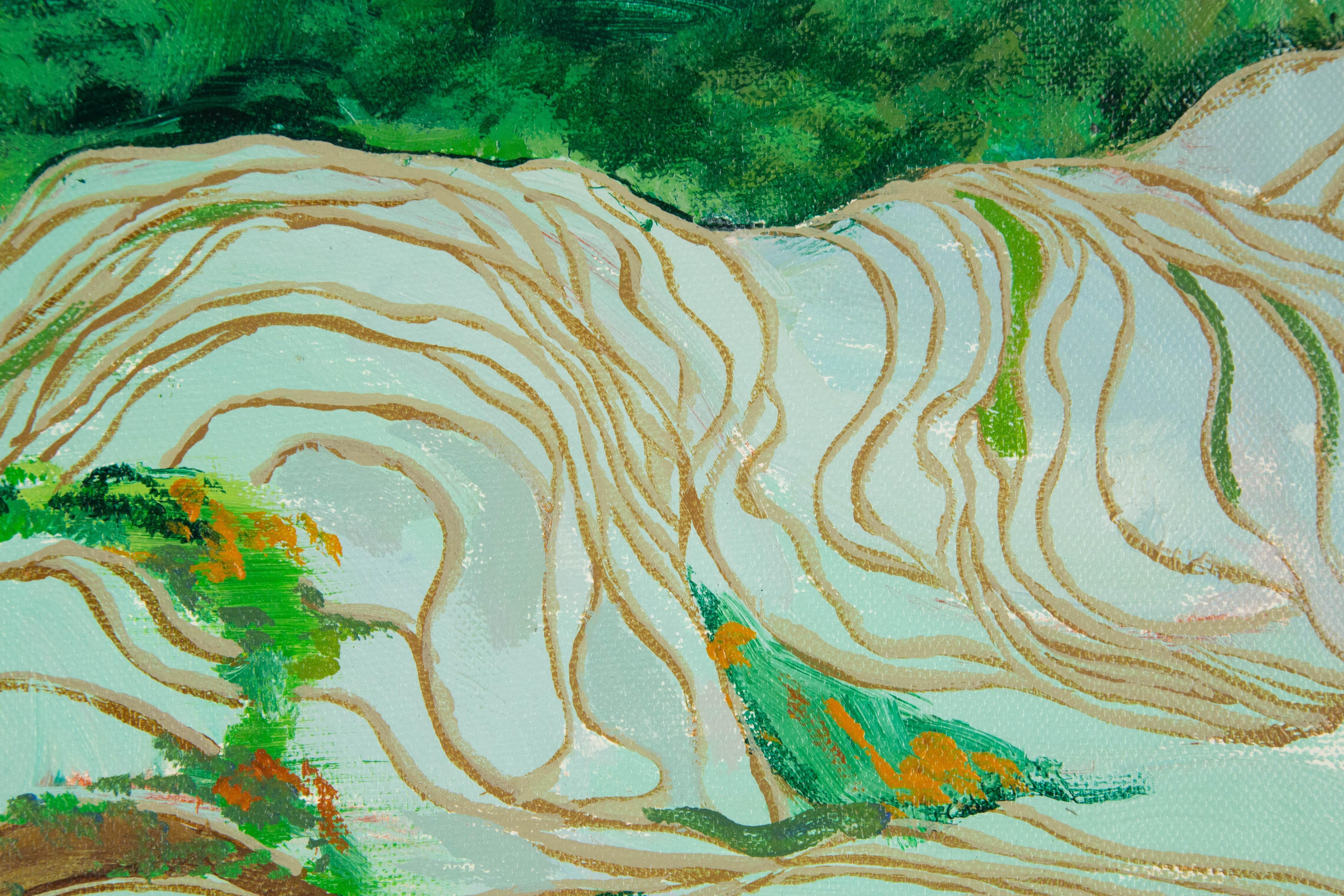Acrylique sur toile originale de paysage Yongchang Zhao « Printemps » en vente 3