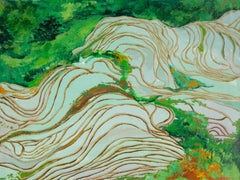 Yongchang Zhao Paisaje Acrílico Original Sobre Lienzo "Primavera"