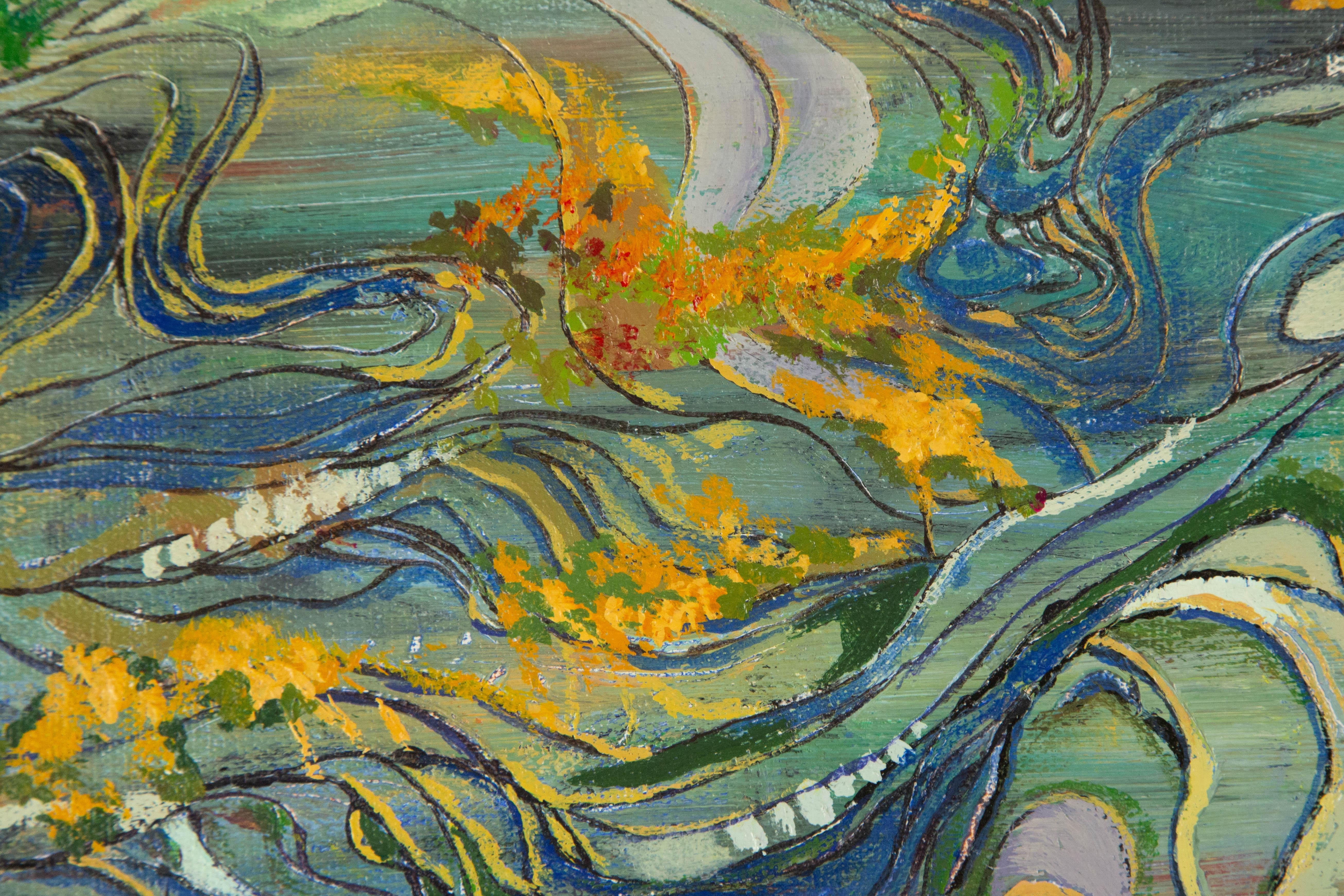 Yongchang Zhao Paesaggio Pittura Acrilica Originale 