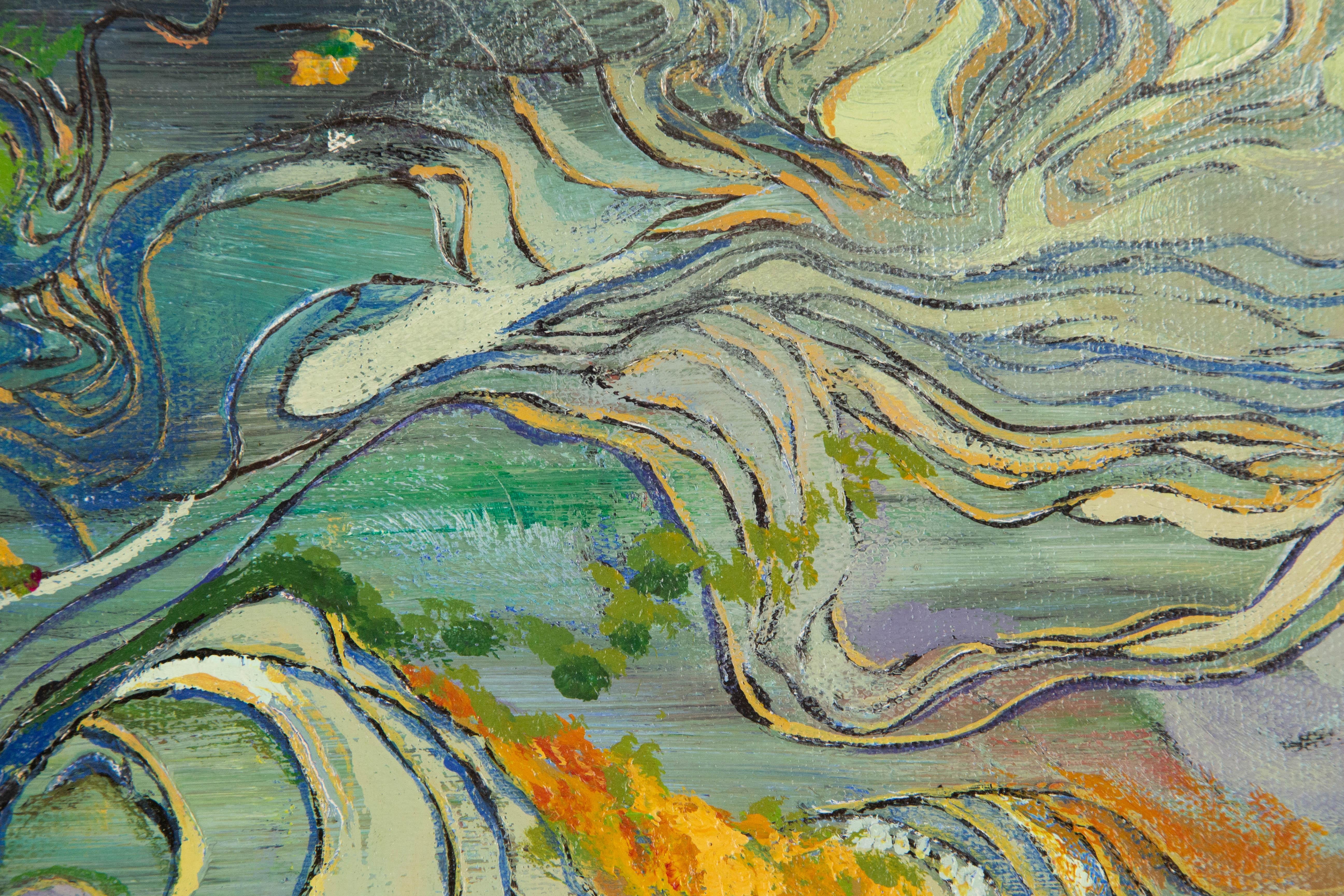 Yongchang Zhao Paesaggio Pittura Acrilica Originale 